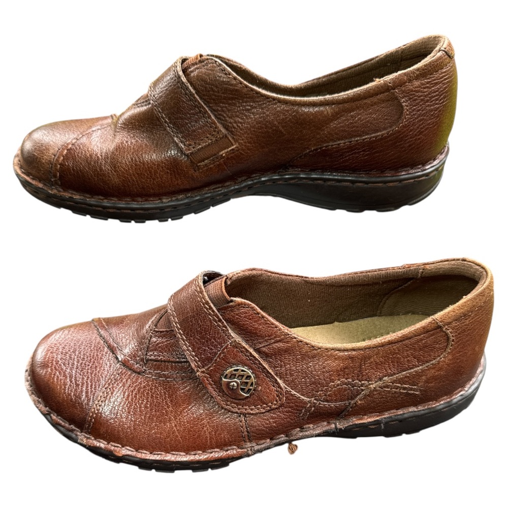 Michel M Evelyn Brown Leather Slip-On Shoes Women’s Size 8M